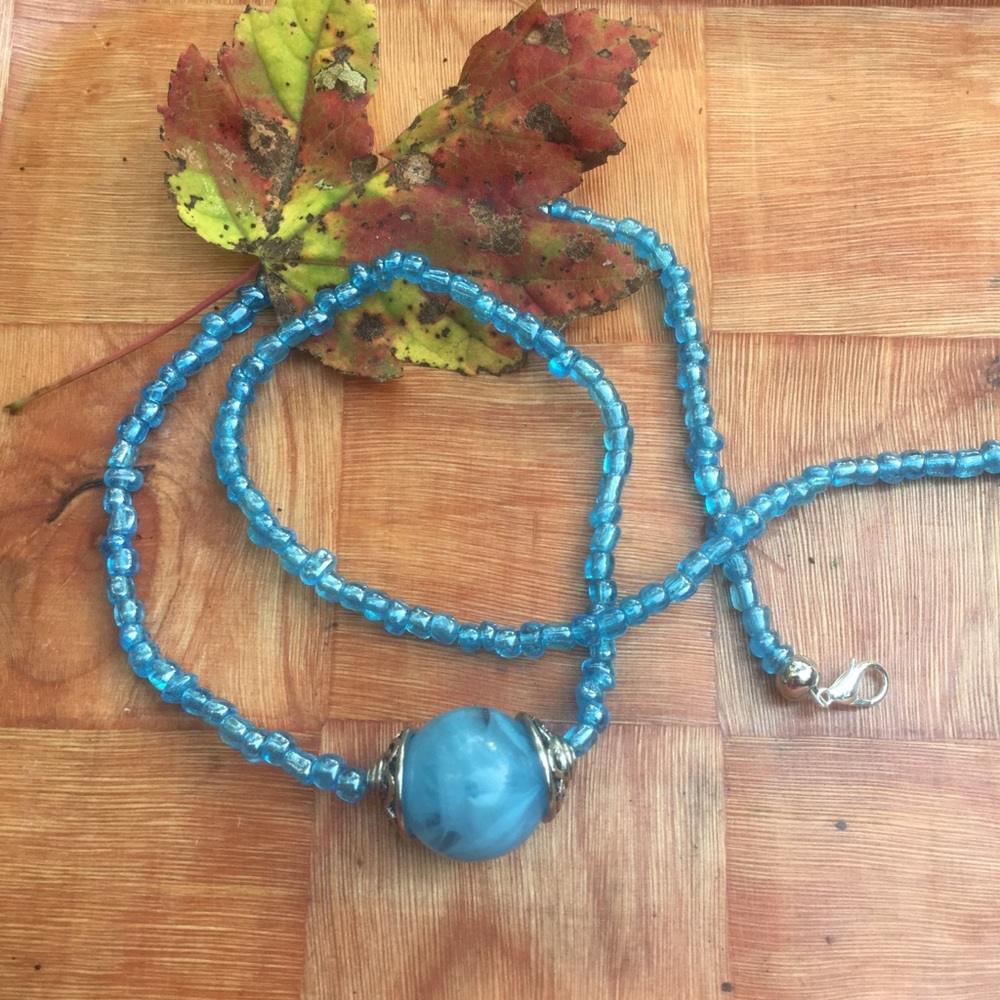 Handmade blue necklace